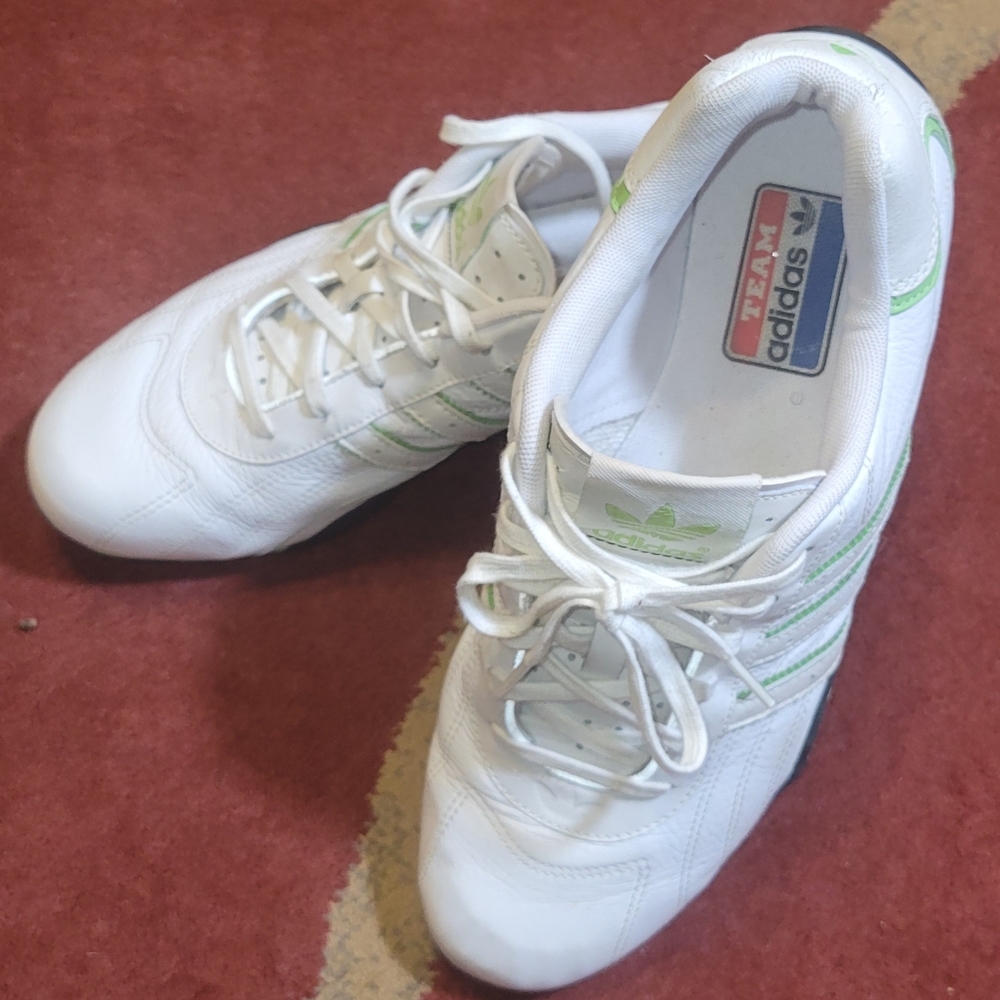 Adidas Team Goodyear ADI Racer, White/Green. Size 9.5